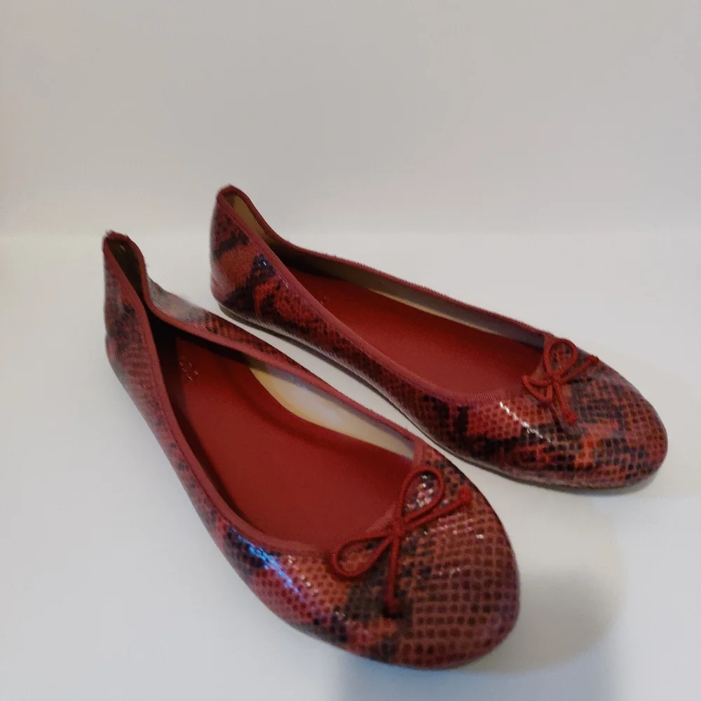 Talbots Women's Ballet Flat in red